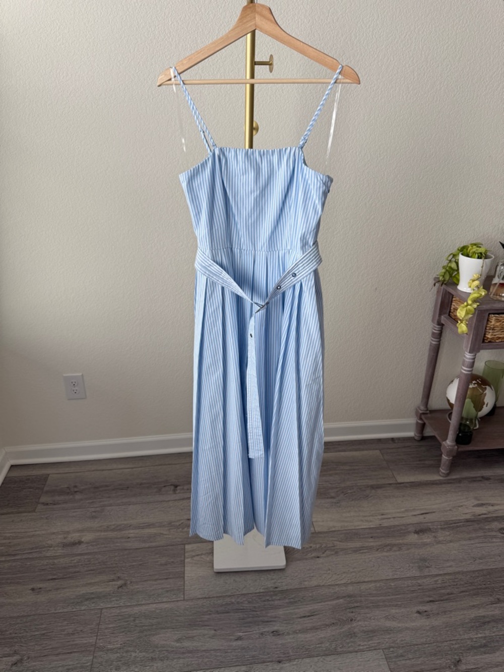 Light Blue & White Striped Maxi Dress - perfect for Mother’s Day.